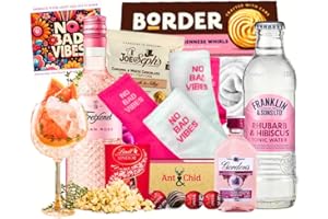 ANT & CHID Pink Gin Positive Thinking of You Gift Set Hamper for Women|Cheer Up Gift| Gin and Chocolate Gifts for Her| BestFriend Gifts for Women|Thinking of You Inspirational Positive Wishes
