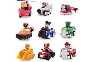 BSNRDX Vehicule True Metal Figurines avec Ensemble de Véhicules Jouets en Forme de Voitures Petite Voiture Miniatures pour Cadeau d'anniversaire garçon 9PCS