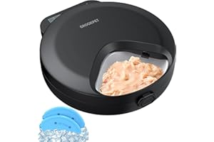GROOKPET Distributore Automatico Cibo Gatti Umido: Dispenser Cibo Gatti con Timer Programmabile - Mangiatoia Crocchette Gatto senza Fili - Dosatore per Piccola Cani a Batteria -Erogatore 4 Pasti a Refrigerante