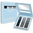 KevKev Lash Clusters Mixed Styles Cluster Lashes with Dual-side Brush and Mirror Covered Lash Book for DIY Lash Extensions Thin Band & Soft Lashes(360 Pcs, D-8-16mix)