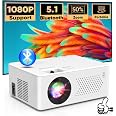 AKATUO Mini Projecteur Bluetooth 1080P Full HD avec Zoom 50