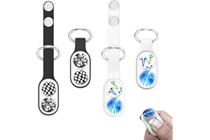 Echehi 2pcs Magnetic Pop Fidget Toys, Portable Stress Relief Fidget Keyring, Anxiety Relief & Focus, Ideal for Adults and Kids. White, Black