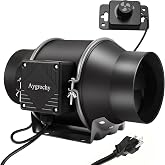 Aygrochy 150mm Adjustable Extraction Fan 688m&sup3;/h, Air Extractor Fan with Variable Speed Controller for Bathroom, Booster, Gro
