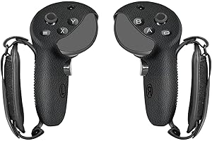 Globular Cluster Silicone Grips for Meta Quest Pro Controllers - Come with PU Leather Cushion Pad - More Comfortable (Black)