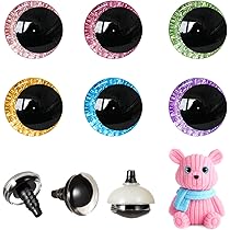 128 Occhi Sicurezza Glitterati 3D Per Amigurumi – 12mm, 8 Colori Con Rondelle, Kit Per Occhi Da Bambole E Pupazzi Fai Da Te - 2