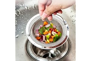 ANICY 2 Stück Abflusssieb - Sieb für Spülbecken mit Griff, Edelstahl Abflusssieb Küchenspüle, Spülbecken Sieb Verstopfungsschutz Küche Abfluss Spüle (11 x 8 x 2 cm)