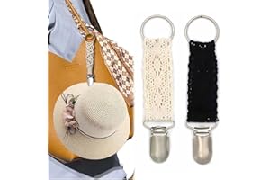 BCZR 2 Pièces Porte Chapeau，Pinces à Chapeau De Voyage，Rangement Casquette，Porte-Chapeau，Accessoires De Voyage Portables en Plein Air(Noir Et Beige)