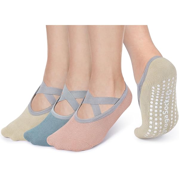 Utensilsto Calzini da pilates, da donna, antiscivolo, per yoga, 39-42, antiscivolo, con gommini, per pilates, danza, barre, balletto, trampolino, bianco, 39-42