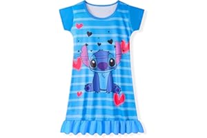 Aepotumn Nightdress Girls Nighties Pjs Princess Pyjamas Flutter Sleeve Nightgown Nightwear for Kids 6-12 Y