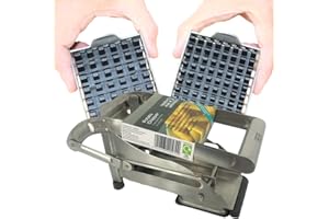 Vegetable and Potato Chip Cutter – Professional Grade Stainless Steel French Fry Chipper with Interchangeable Blades. Slice Spuds, Fruit, Veg into Finger Sticks with Ease. by Taylors Eye Witness …