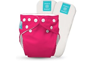Charlie banana ibrido All-in-One con due inserti riutilizzabili pannolini, misura 1, colore: Rosa fluo