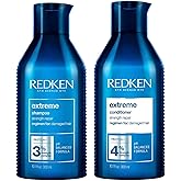 REDKEN Extreme Shampoo and Conditioner, For Damaged Hair, Repairs Strength & Adds Flexibility