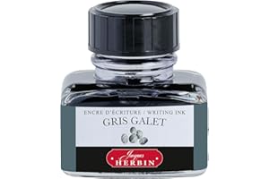 Jacques Herbin 13005T - One 30 ml bottle of ink for fountain pens and rollerball pens, Gris Galet/ Pebble grey - Made in France - Calligraphy, writing