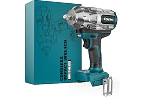 Ecarke Avvitatore a percussione a batteria 1200 Nm, avvitatore a percussione senza spazzole da 1/2 pollici, compatibile con batteria al litio Makita da 18 V, per ponteggi, pneumatici per auto,