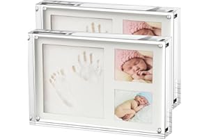 Boxalls Marcos Fotos Metraquilato 9 x 13 cm - Pack de 2, Marco Transparente Acrílico Doble Cara, Marcos de Cristal para Retrato Sin Marco para Escritorio, Habitación y Oficina