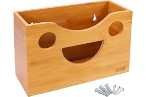 Bamboo Paper Towel Dispenser - Wall Mount or Countertop for Multifold Hand Napkins (C-Fold/Zfold/Tri fold),Paper Towel Holder for Toilet, Kitchen, Home or Commercial Use (Bamboo) by HTB