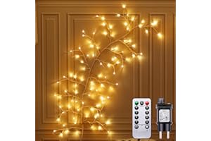 DAYLUMI Lichterkette Zweigstelle Birke, 96 LED Lichterzweige Lichterketten mit Stecker, 8 Modi DIY Lichterbaum für Wanddeko Wohnzimmer Beleuchtete Baum Deko[Energieklasse F] (1 Stück)