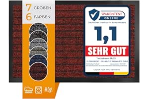 Floordirekt Dura wycieraczka zatrzymująca brud | wytrzymała i wytrzymała | w wielu rozmiarach i kolorach | antypoślizgowa mata czyszcząca do wewnątrz i na zewnątrz (czerwona, 100 x 120 cm)