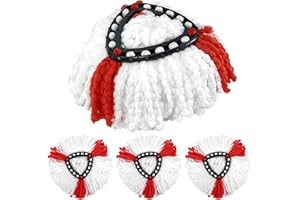 HOFASON 4 Pack Mop Heads, Triangle Spin Reusable Mop Replacement Heads, Compatible with Vileda Turbo Mop Head Replacement, Red White