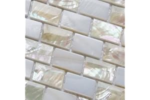 XUAN Madre de Pearl Mosaico Azulejos del río de la naturaleza de la perla de la concha mosaico rectangular ladrillo blanco azulejos