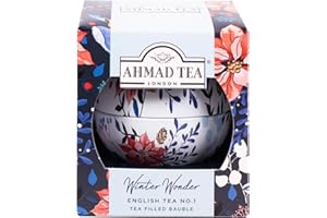 Ahmad Tea Christmas Bauble - English Tea No 1 Loose Leaf Tea 25g | Festive Gift Ornament with 1 Flavour - Perfect Stocking Filler from Winter Wonderland Collection