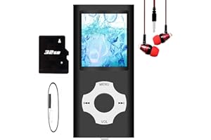 HOTECHS. Hotechs MP3-Player/MP4-Player, MP3-Player mit 32 GB Speicherkarte, schlankes Design, digitales LCD-Display, 4,6 cm (1,8 Zoll) Display, FM-Radio (Schwarz)