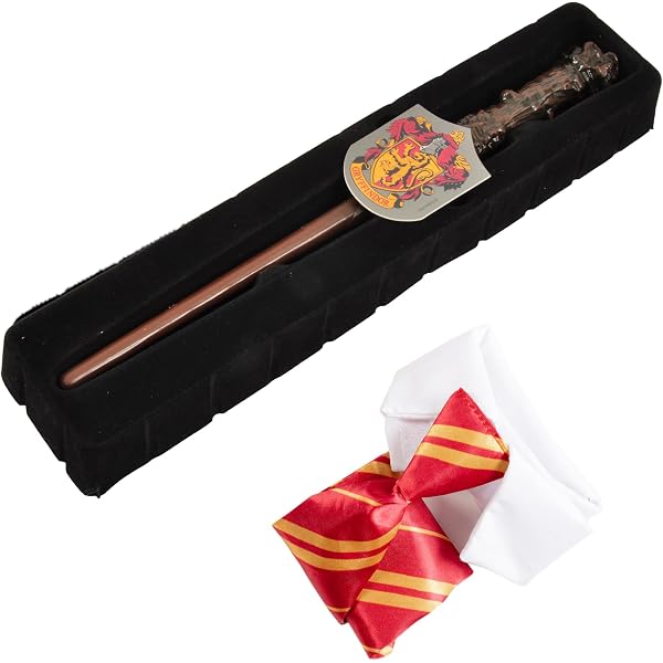 KIT per Costume HARRY POTTER Accessori BACCHETTA OCCHIALI e CRAVATTA Ufficiali RUBIE'S Carnevale