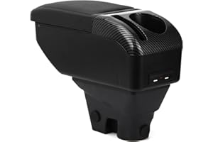 ZENVI Repose-bras Compatible with Citroen C3 Accoudoirs Mk3 2016-2024 Console Centrale Accoudoir Bicouche Espace Rangement Peut Etre Utilise Comme Coudiere Pour Conducteur（style noir）