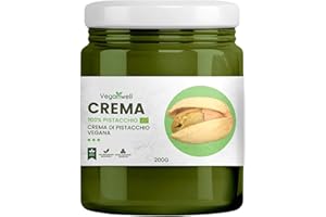 Veganwell - Crema Proteica 100% Vegana - Crema Spalmabile Senza Zucchero - 100% Naturale Senza Additivi e Conservanti - Preparata il giorno prima di essere spedita - Protein Cream 200g (Pistacchio)