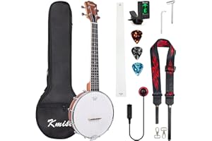 Kmise Professional Tenor Banjo Ukulele 26 Inch Banjolele with Bag Strap Tuner Picks