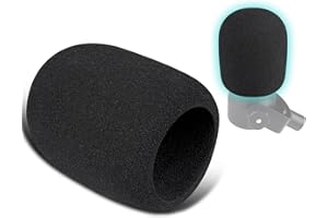 SOULWIT 2Pcs Microphones Pop Filter for RØDE(Rode) PodMic Cardioid Dynamic Broadcast, Protective Mic Cover Windscreen Foam - Black