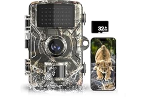 ODIKALA 16MP Cámara interior Caza 1080P H.264, velocidad de disparo 0,1s y ángulo de detección 120°, cámara de caza de visión nocturna infrarroja hasta 30 m, sin brillo 940 nm IR LEDs, IP66