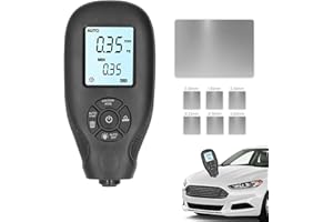 LES-THERESA Testeur D'Épaisseur, Jauge d'Épaisseur de Couche Rétroéclairée Affichage LCD, 0-2000UM Mesure Peinture Voiture Revêtement, pour Mesure de la Peinture Automobile Lecture Automatique