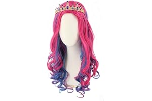 LeMarnia Audrey Perruque pour enfant avec couronne Rose mélangé Bleu