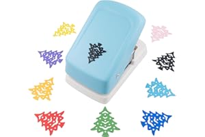 CARSLEEK Christmas Tree Paper Punch for Card Making, Scrapbooking, Seasonal Crafts, Gift Tags, 2 Inch Embossing Tool, Handheld Paper Craft Tool for Journals, Wrapping and Festive Décor