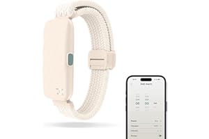 Homedics WakeBand Vibrating Alarm Wristband - Silent Alarm Clock Alternative with 9 Modes & Snooze Function, App Control, Gentle Vibration Wake Up Watch with Soft Fabric Band, Cream