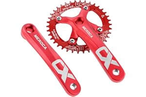 SURIEEN Square Crankset with Chainring Single Speed Crankset for Mountain Bike, Road bike, Folding bike, MTB