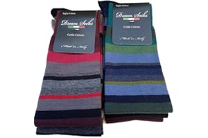 DREAM SOCKS 6 PAIA di calze calzini UOMO LUNGHE caldo cotone elasticizzate,100% Made in Italy,vari assortimenti