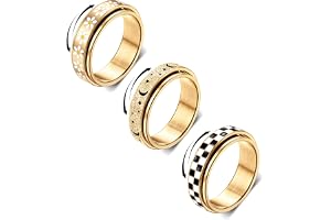 Anti-stress ring fidget spinner ring rostfritt stål ringar set för kvinnor män