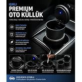 Işıklı Premium Oto K&uuml;ll&uuml;k LED Aydınlatmalı Ara&ccedil; İ&ccedil;i K&uuml;ll&uuml;k Koku ve K&uuml;l &Ouml;nleyici Kapaklı Tasarım