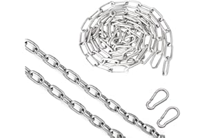 HUOANPO 2M Stainless Steel Chain with Latch (3mm Thick) - Heavy Duty Security Chain for Gates, Fences, Outdoor Camping|Anti-Theft Steel ChainBicycle Security ChainSuspension Pet Chain's