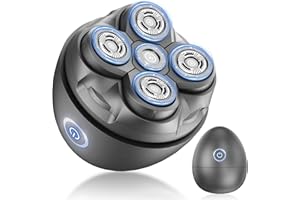 YRF Head Shavers for Men, 5D Flexible Bald Head Shaver, 2 Hours Runtime, USB C Rechargeable, IPX6 Waterproof Wet/Dry Use, Electric Rotary Head Shaver for Home, Travel