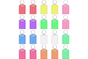 SKAAISONT Schlüsselanhänger Beschriftbar 20 Stück Schlücselschilder Kunststoff Schlüssel Tags Schlüsselbeschriftungen für Koffer, Taschen, Haustiere, 10 Farben