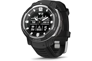 Garmin Instinct Crossover - Montre GPS connectée Hybride et Robuste – Noire – Boîtier 45 mm