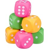 Relaxdays Dados Grandes para Ni&ntilde;os, Pack de 6, Juguete de Espuma, Poliuretano, Multicolor