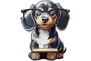 LUVDECO Wood Glasses Holder Animal Spectacle Holder 3D Eyeglasses Sunglasses Holder Stand Fox Cat Penguin Shaped Eyeglass Rack for Kids Gift Display Home Office Desk Decoration Birthday (Teddy)