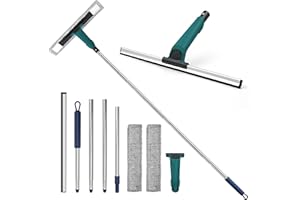 JEHONN Tergipavimento Pavimenti con 152 CM Manico Lungo, Esterno Tergipavimenti Spingiacqua Spazzola Rimovibile, Kit di Pulizia per Tergivetri per la Pulizia Piastrelle Garage Pavimenti