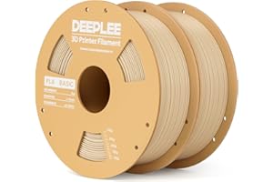 DEEPLEE PLA Basic 1,75mm Filamento,precisione ±0.02mm.Avvolto perfettamente e anti-ostruzione.Compatibile con la maggior parte delle stampanti FDM, beige,2kg.