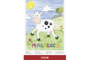 Brunnen - Blocco da disegno, formato A3 (297 x 420 mm), 70 g/mq, vari motivi (tema: animali), 3 pz