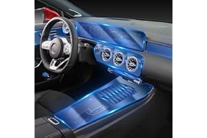 JCAKES Interno dell'auto Console centrale Pellicola protettiva in TPU trasparente Accessori antigraffio, per Mercedes Benz Classe A W177 2019-2023